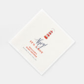 ミニマモダンリスト航海のライトハウスベビーシャワー スタンダードランチョンナプキン (角)