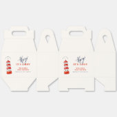 ミニマモダンリスト航海のライトハウスベビーシャワー フェイバーボックス (見開き)