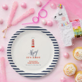 ミニマモダンリスト航海のライトハウスベビーシャワー ペーパープレート (パーティー)