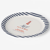 ミニマモダンリスト航海のライトハウスベビーシャワー ペーパープレート (アングル)