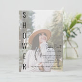 ミニマモダンリスト花嫁フォトIIブライダルシャワー 招待状 (スタンド正面)