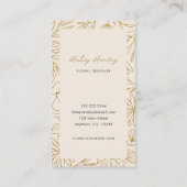 ミニマモダンリスト花柄バラ金ゴールド 名刺 (裏面)