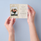 ミニマモダンリスト花柄金ゴールドイベント チラシ (手)