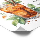 ミニマモダンリスト茶バー夏誕生日標識 ポスター (角)