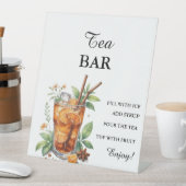 ミニマモダンリスト茶バー夏誕生日標識 台座サイン (インサイチュ)
