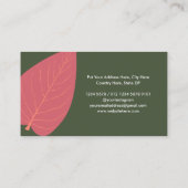 ミニマモダンリスト葉のグラフィック自然の色 名刺 (裏面)