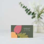 ミニマモダンリスト葉のグラフィック自然の色 名刺 (スタンド正面)