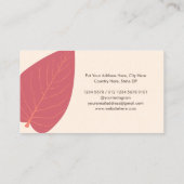 ミニマモダンリスト葉のグラフィック自然の色 名刺 (裏面)