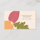 ミニマモダンリスト葉のグラフィック自然の色 名刺 (正面)