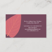 ミニマモダンリスト葉のグラフィック自然の色 名刺 (裏面)