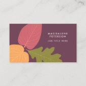 ミニマモダンリスト葉のグラフィック自然の色 名刺 (正面)