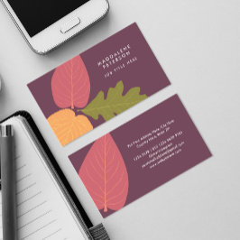 ミニマモダンリスト葉のグラフィック自然の色 名刺