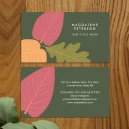 ミニマモダンリスト葉のグラフィック自然の色 名刺