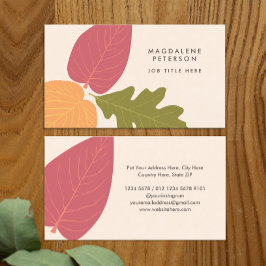 ミニマモダンリスト葉のグラフィック自然の色 名刺