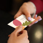 ミニマモダンリスト葉のグラフィック自然の色 名刺