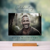 ミニマモダンリスト葬儀メモリアル11x14 アクリルサイン (ニュートラル)