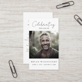 ミニマモダンリスト葬儀記念祈りの言葉カード 名刺