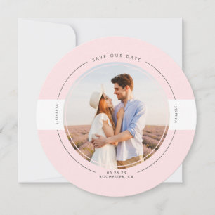 ミニマモダンリスト薄いピンクが日付の写真を救う セーブザデート
