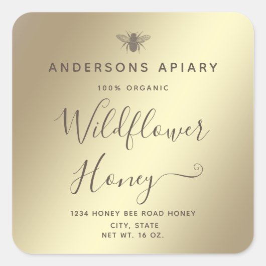 ミニマモダンリスト蜂蜜のハニージャールスクエアスティ スクエアシール (正面)