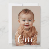 ミニマモダンリスト蝶1stバースデーフォト 招待状 (裏面)