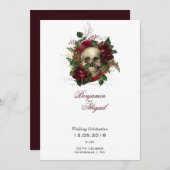 ミニマモダンリスト解剖学ゴシックスカルフローラInvi 招待状 (正面/裏面)