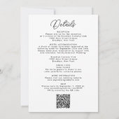 ミニマモダンリスト詳細RSVP QRコー結婚ド 招待状 (裏面)