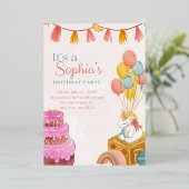 ミニマモダンリスト誕生日招待状カード | 顧客 箔招待状 (立ち正面)