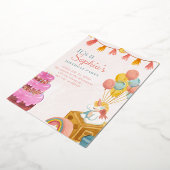 ミニマモダンリスト誕生日招待状カード | 顧客 箔招待状 (回転した状態)