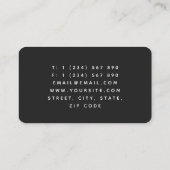 ミニマモダンリスト財務顧問ブラック&ホワイト 名刺 (裏面)