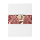 ミニマモダンリスト赤い結婚マルーン 招待状ベリーバンド (裏面例)