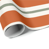 ミニマモダンリスト赤い緑の白ストライプ色 ラッピングペーパー (ロールコーナー)