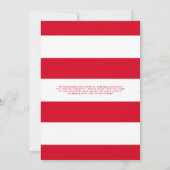 ミニマモダンリスト赤たった今結婚しましたフォト結婚ズ 案内状 (裏面)