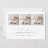 ミニマモダンリスト赤ちゃんシャワーありがとうフォトカード 案内状 (裏面)