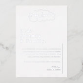 ミニマモダンリスト赤ちゃんシャワーありがとう 箔招待状 (正面)