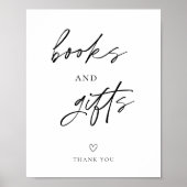 ミニマモダンリスト赤ちゃんシャワーの本とギフトサイン ポスター (正面)