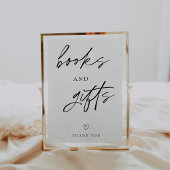 ミニマモダンリスト赤ちゃんシャワーの本とギフトサイン ポスター