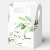 ミニマモダンリスト赤ちゃんシャワーオリーブ フェイバーボックス (オープン)