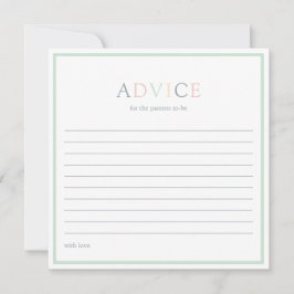 ミニマモダンリスト赤ちゃんシャワー アドバイスカード