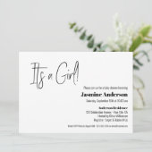 ミニマモダンリスト赤ちゃん女の子ベビーシャワー 招待状 (スタンド正面)