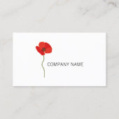 ミニマモダンリスト赤ポピーフローラ。 名刺 (裏面)