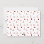 ミニマモダンリスト赤レトロクリスマスツーフォト シーズンカード (裏面)