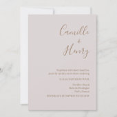 ミニマモダンリスト赤面グレー結婚式招待状 招待状 (正面)