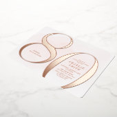 ミニマモダンリスト赤面バラ金ゴールド80歳の誕生日 箔招待状 (回転した状態)