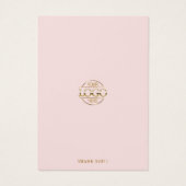 ミニマモダンリスト赤面ピンクジュエリー表示カード (裏面)
