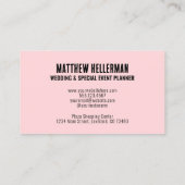 ミニマモダンリスト赤面ピンクモノグラム 名刺 (裏面)