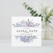 ミニマモダンリスト赤面フローラ結婚ズスクエア セーブザデート (スタンド正面)