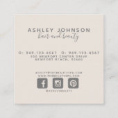 ミニマモダンリスト赤面大理石名ScriptMonogram スクエア名刺 (裏面)