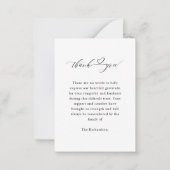 ミニマモダンリスト追悼式悔やみや弔慰 ノートカード (裏面)