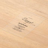 ミニマモダンリスト退職パーティー アクリル招待状 (レイダウン)