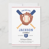 ミニマモダンリスト野球バッターアップ誕生日 招待状 (正面)